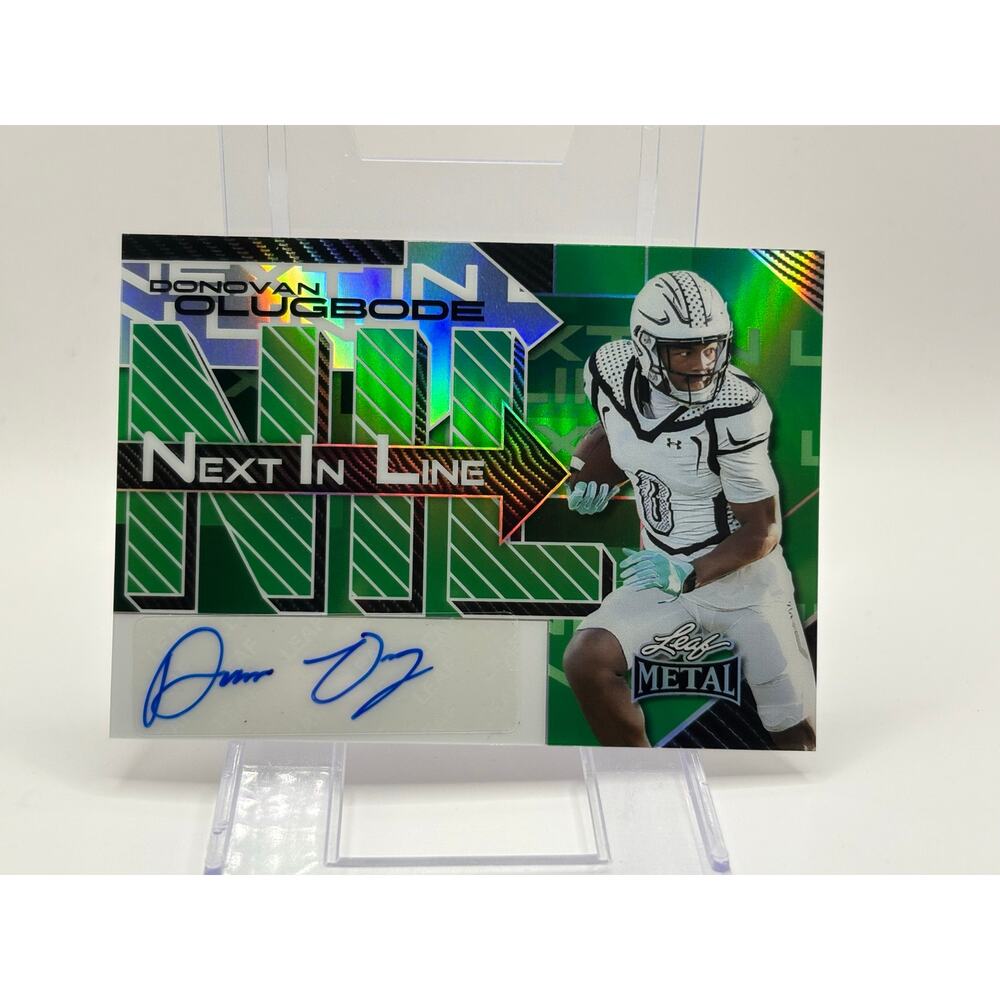 2025 Leaf Metal Donovan Olugbode Next in Line Green Auto 3/8 SP Missouri Tigers